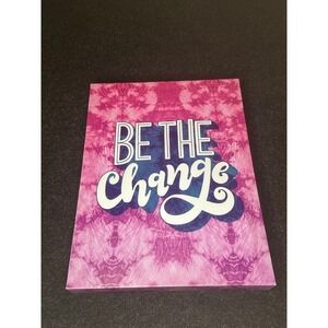 Be The Change Inspirational Wall Art Canvas Tie Dye Pink Blue Quote